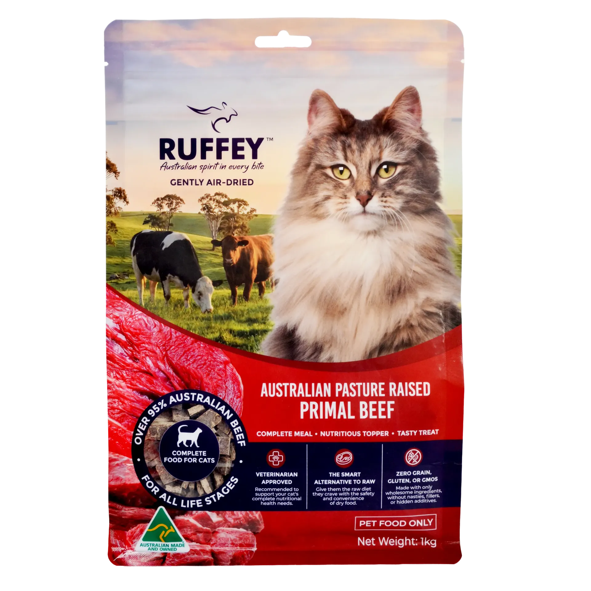 Ruffey Air Dried Cat Australian Pasture Raised Primal Beef 1kg