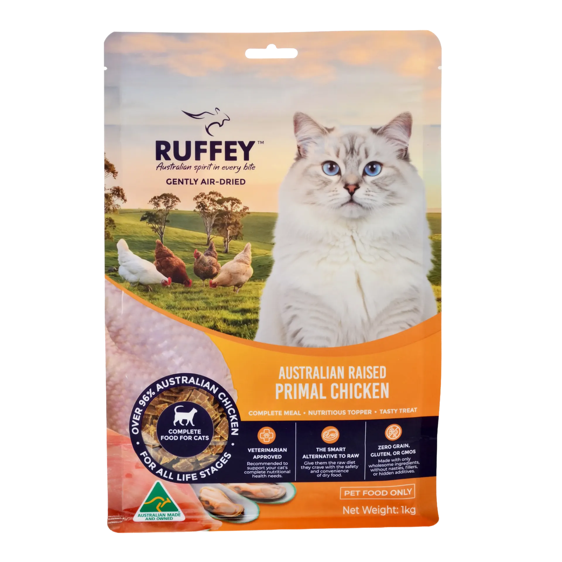 Ruffey Air Dried Cat Australian Raised Primal Chicken 1kg