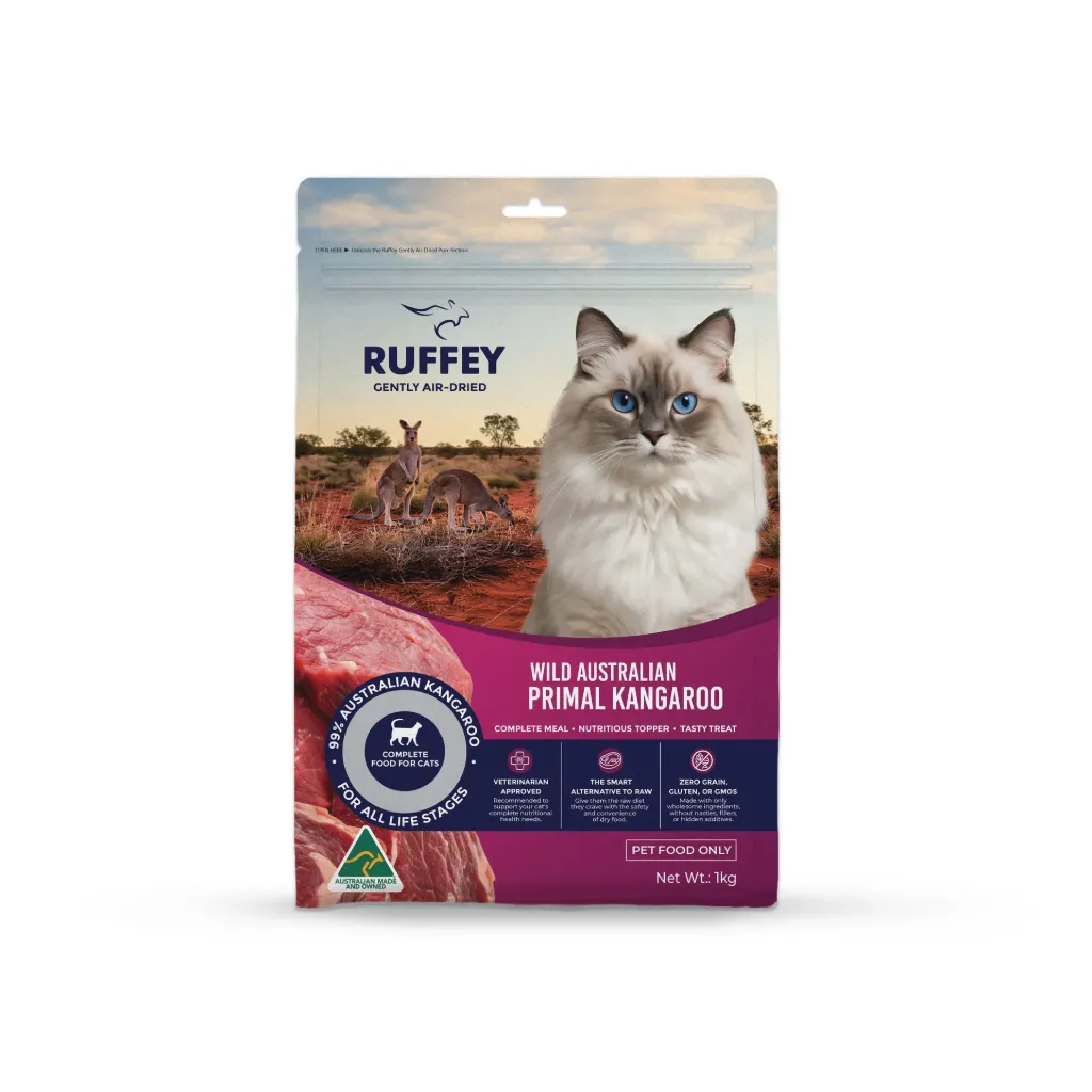 Ruffey Air Dried Cat Wild Australian Primal Kangaroo 1kg