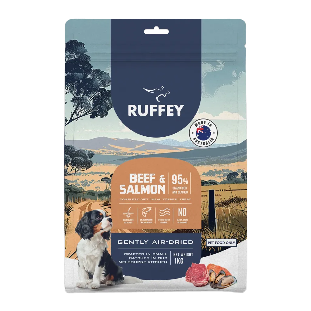 [RADB1U] Ruffey Air Dried Dog Beef & Salmon 1Kg