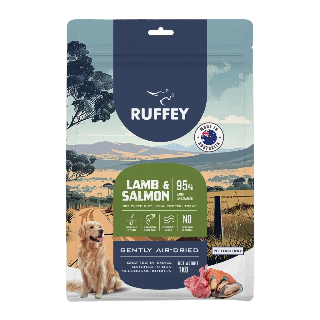 [RADL1U] Ruffey Air Dried Dog Lamb & Salmon 1Kg