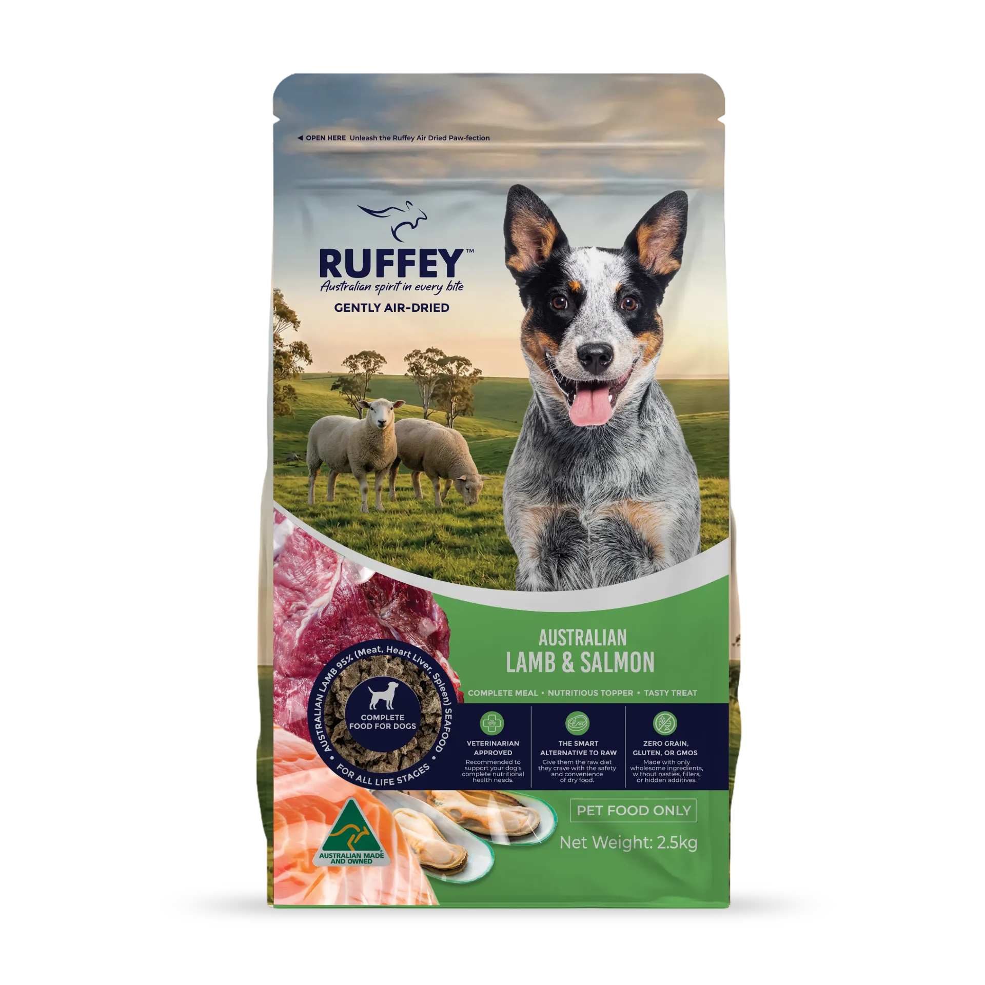 Ruffey Air-Dried Dog Australian Lamb & Salmon Original Recipe 2.5kg