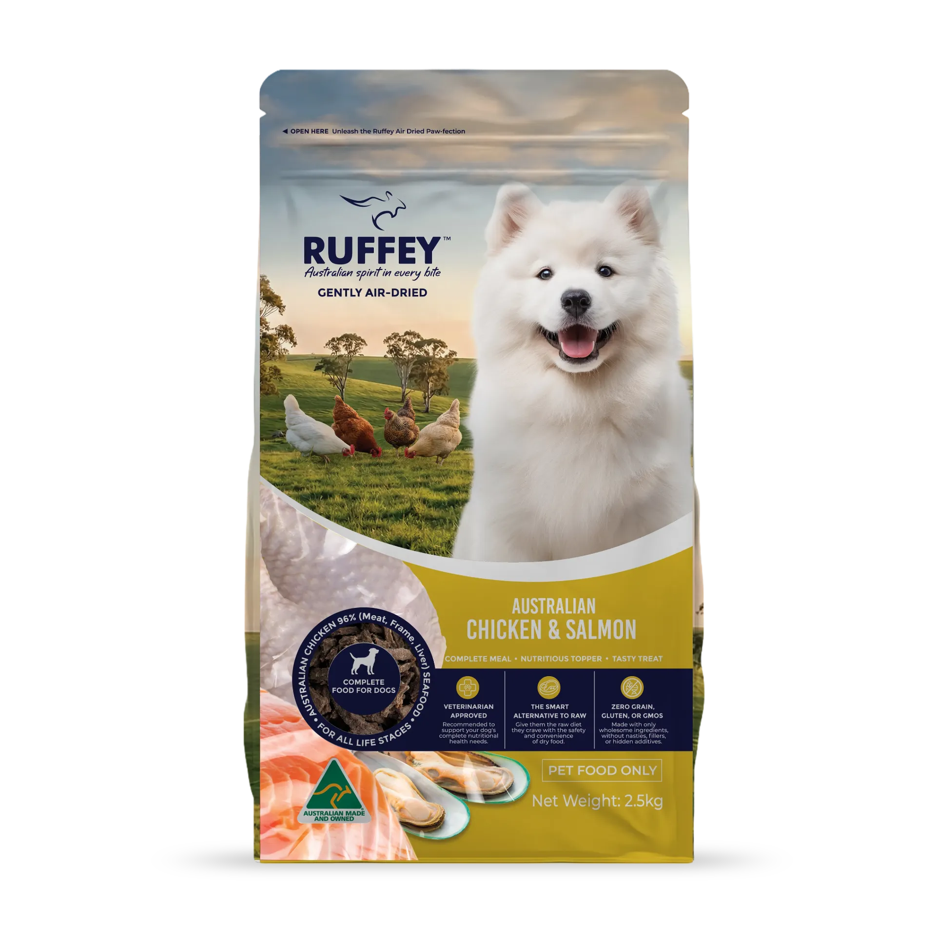 [RADCS2U] Ruffey Air-Dried Dog Australian Chicken & Salmon Original Recipe 2.5kg