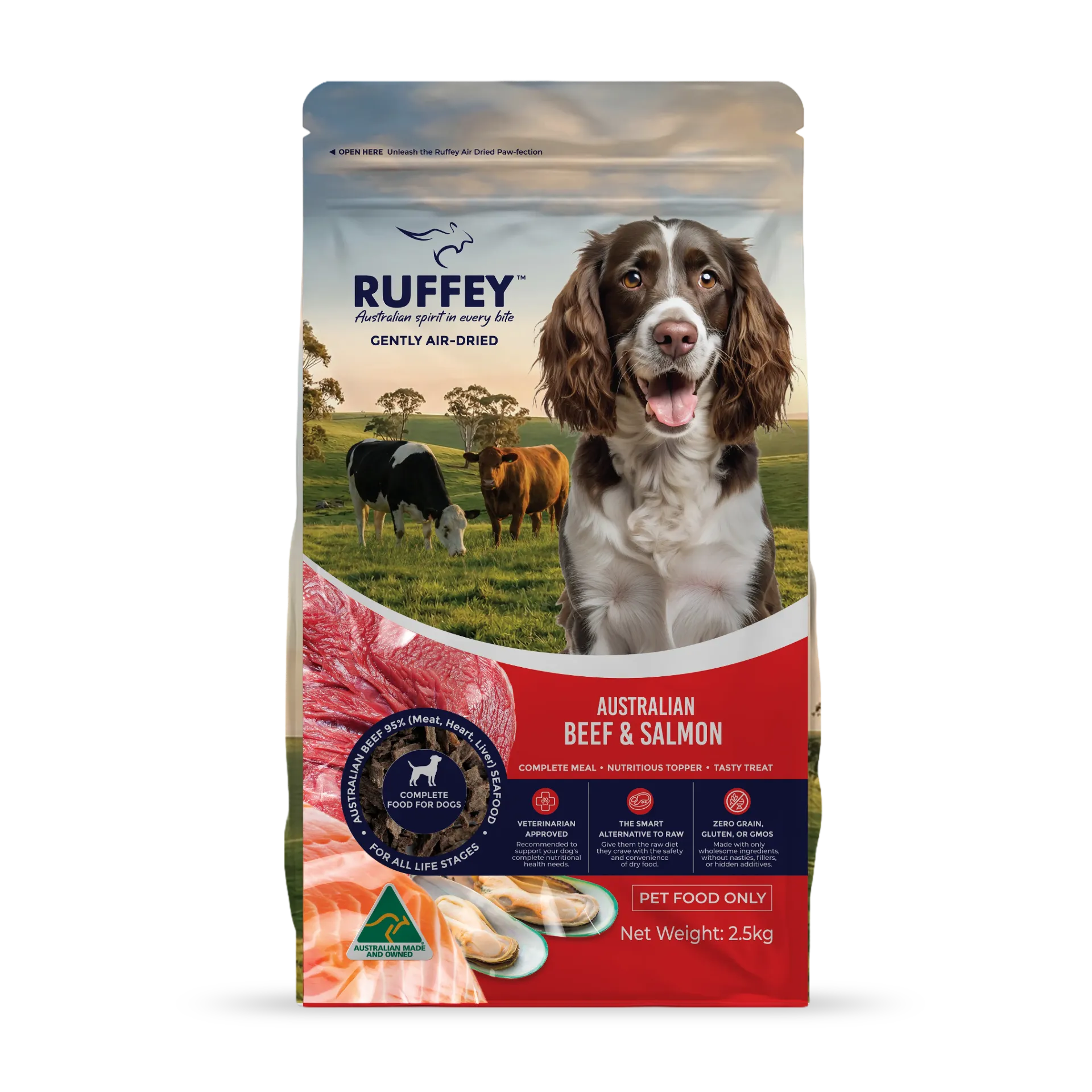 Ruffey Air-Dried Dog Australian Beef & Salmon Original Recipe 2.5kg