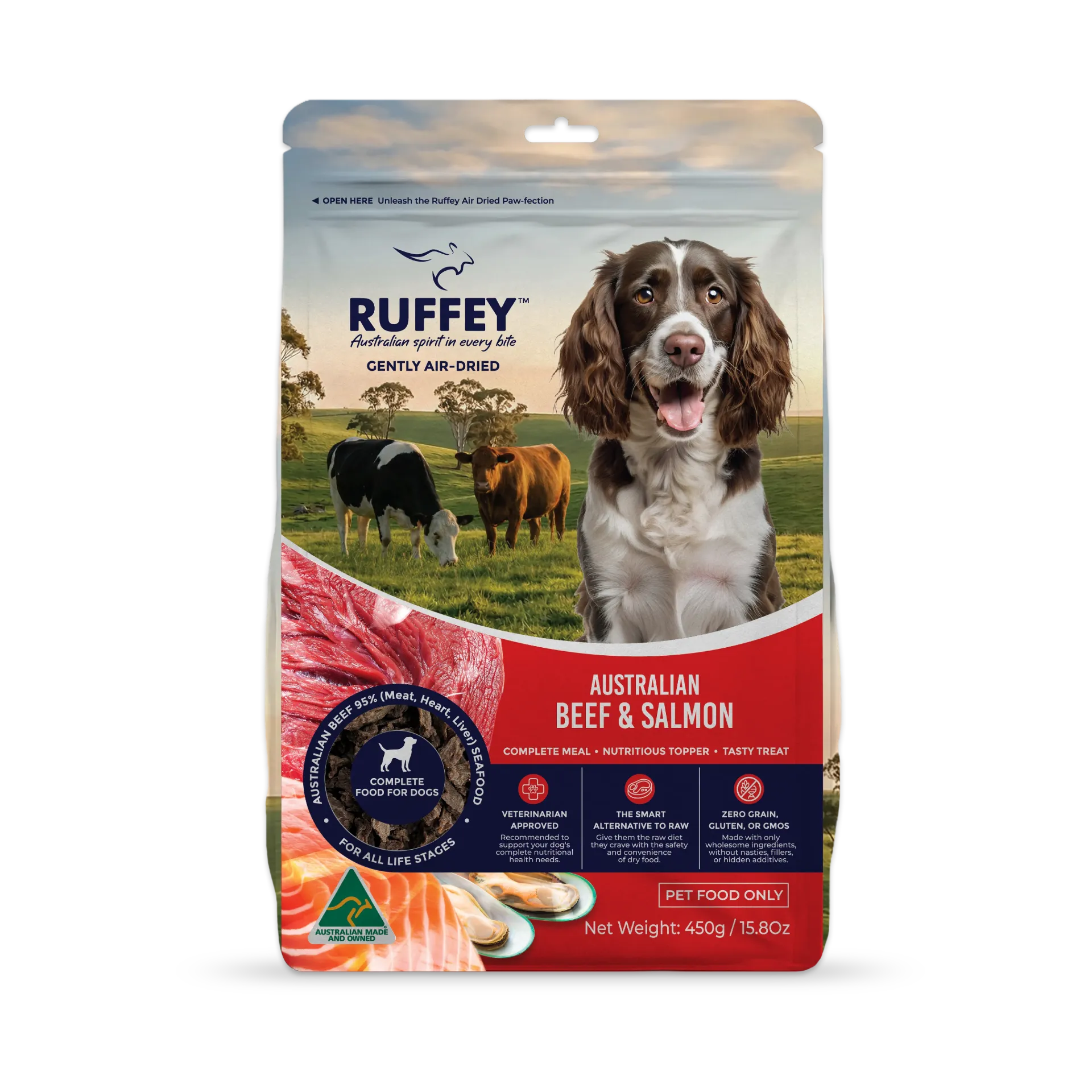 Ruffey Air-Dried Dog Australian Beef & Salmon Original Recipe 450g