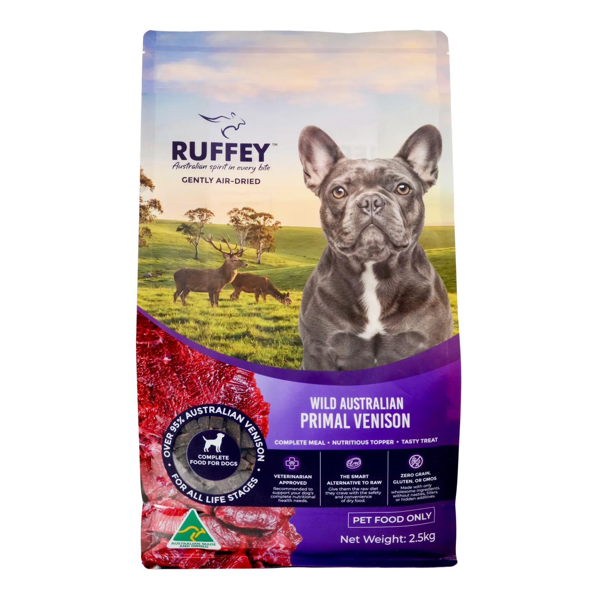 Ruffey Air Dried Dog Wild Australian Primal Venison 2.5kg