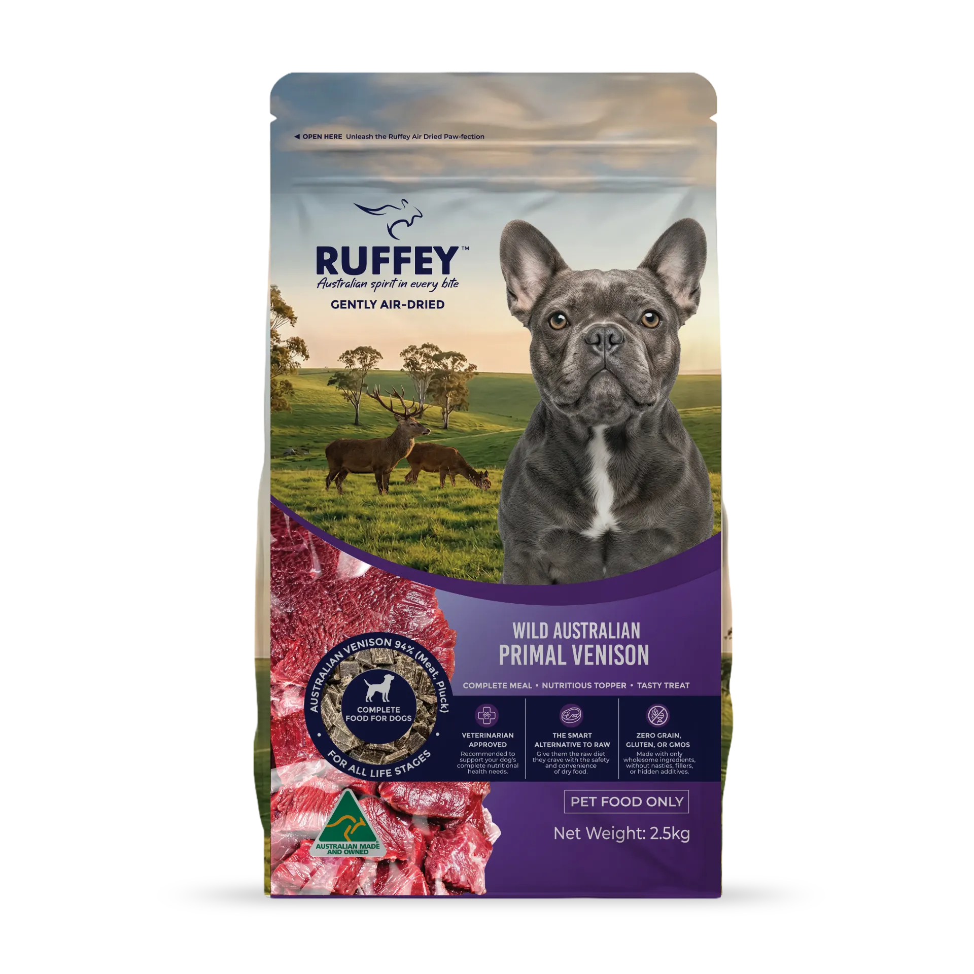 [RADPV2U] Ruffey Air Dried Dog Wild Australian Primal Venison 2.5kg