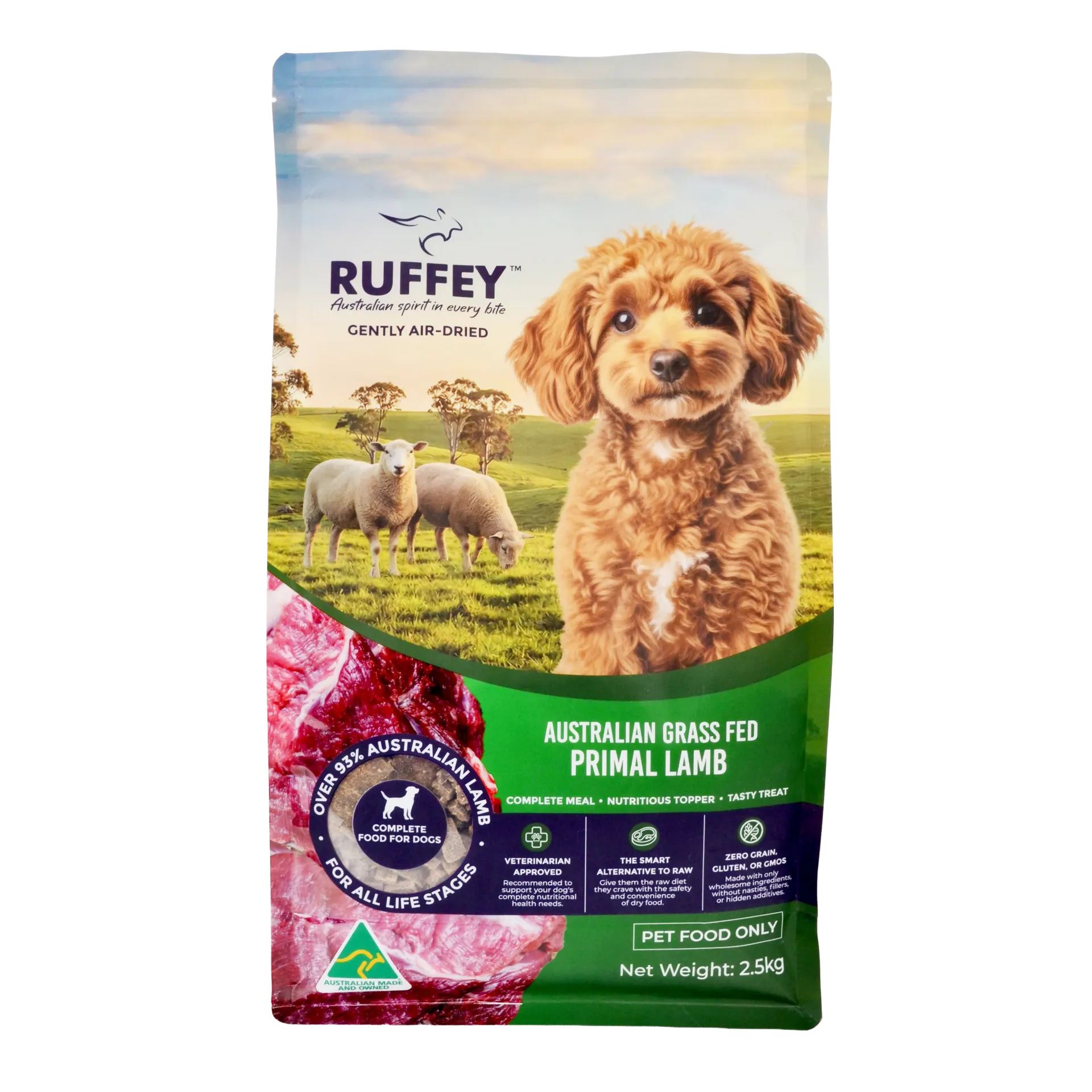 Ruffey Air Dried Dog Australian Grass Fed Primal Lamb 2.5kg