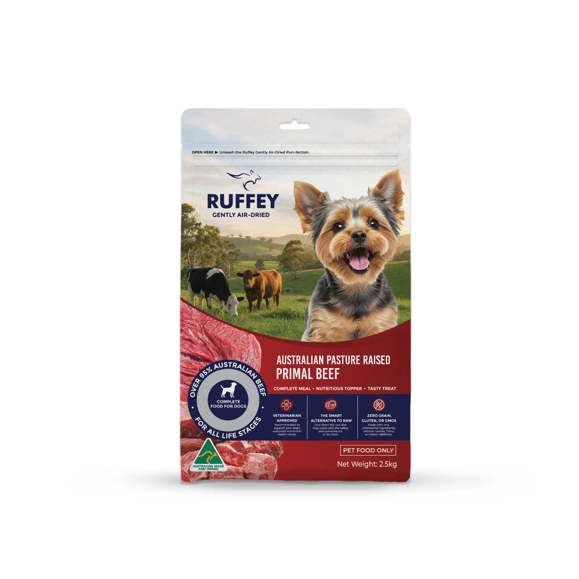 [RADPB2U] Ruffey Air Dried Dog Australian Pasture Raised Primal Beef 2.5kg