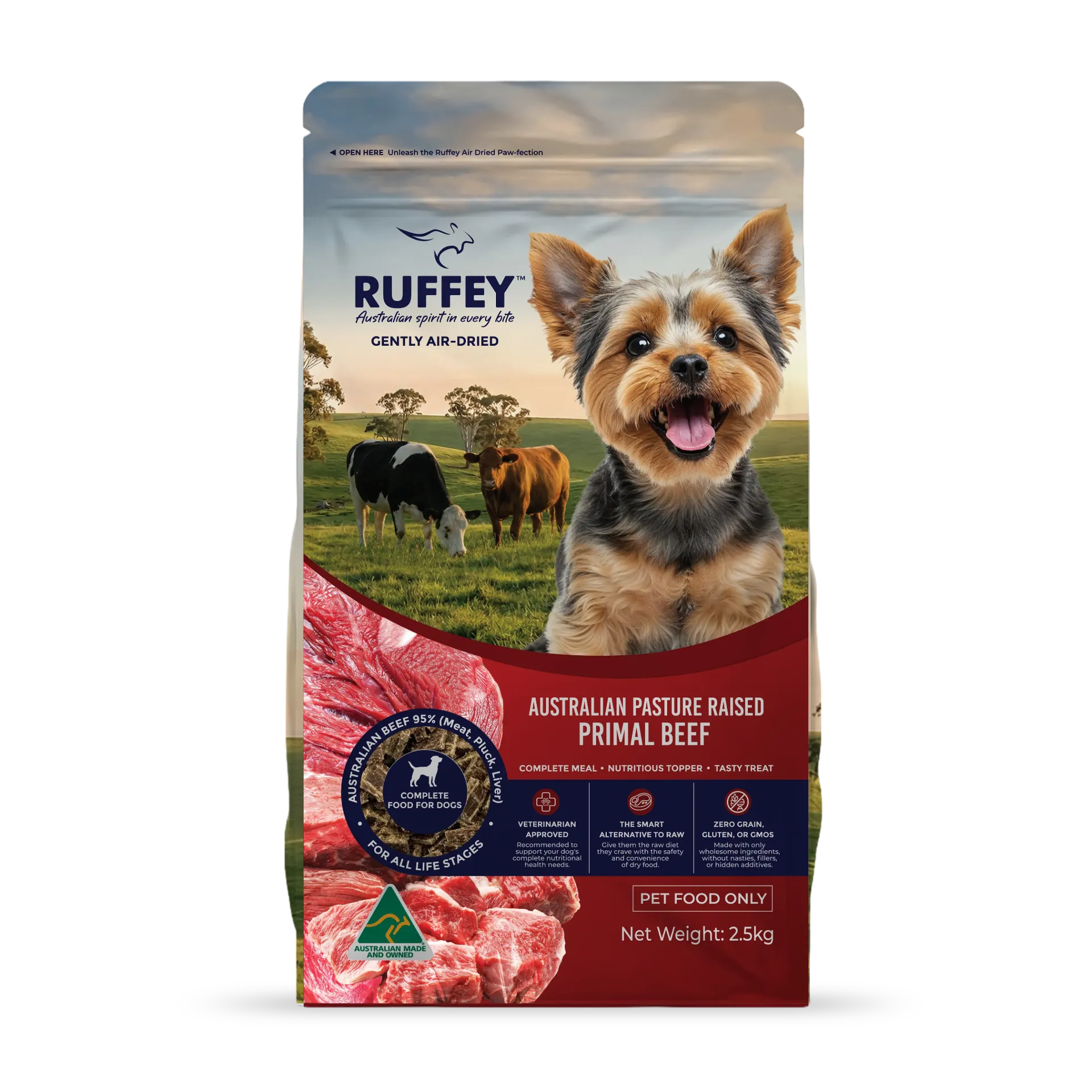 Ruffey Air Dried Dog Australian Pasture Raised Primal Beef 2.5kg