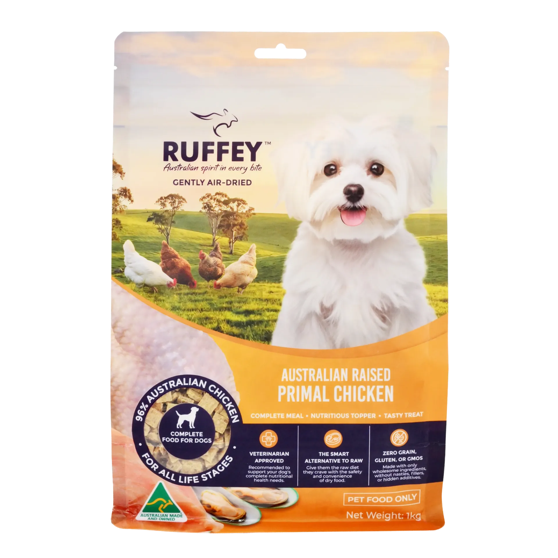 [RADPC1U] Ruffey Air Dried Dog Australian Raised Primal Chicken 1kg