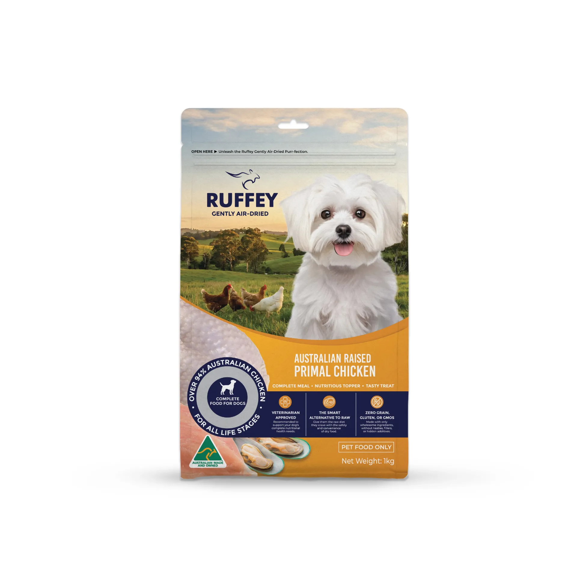 [RADPC1U] Ruffey Air Dried Dog Australian Raised Primal Chicken 1kg