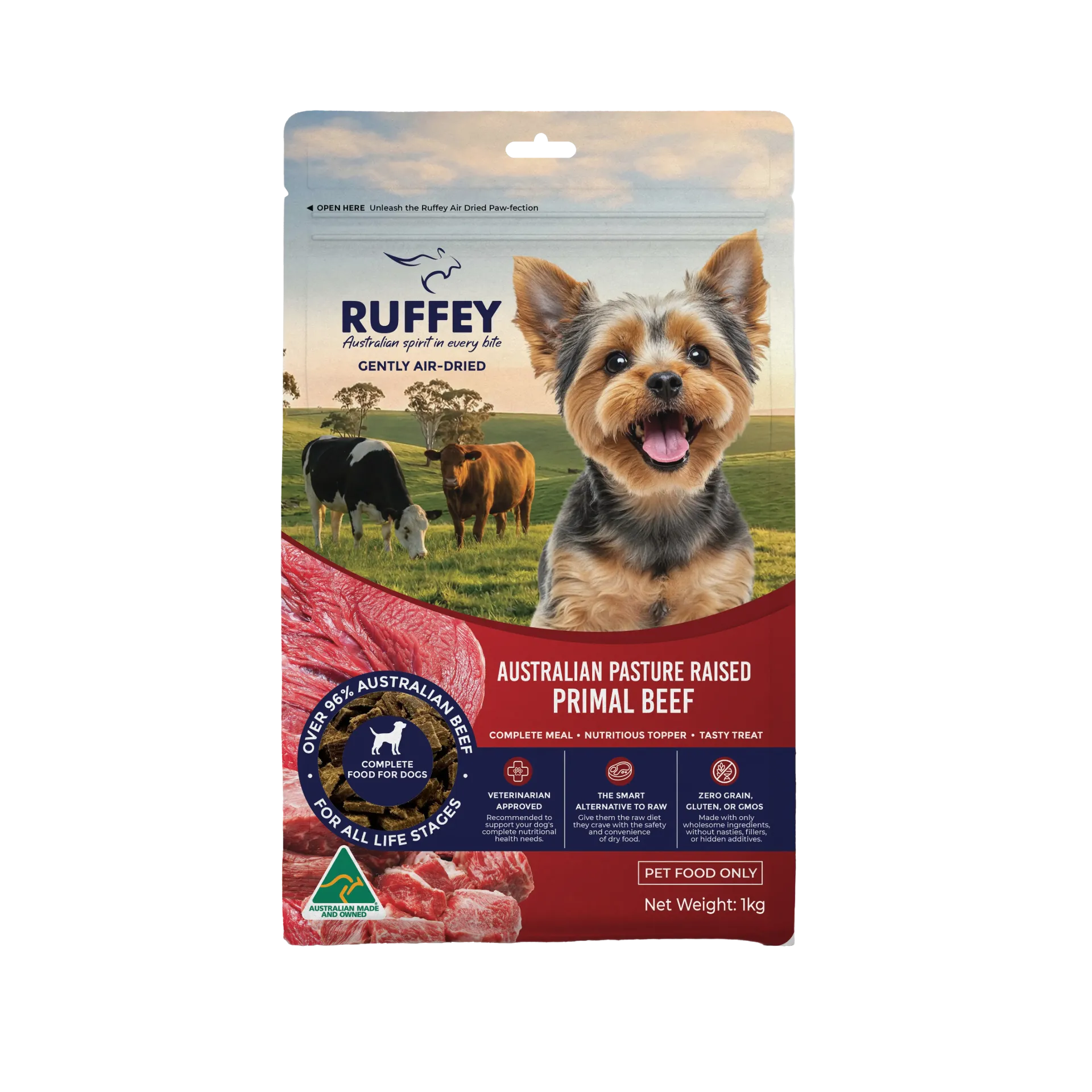 [RADPB1U] Ruffey Air Dried Dog Australian Pasture Raised Primal Beef 1kg