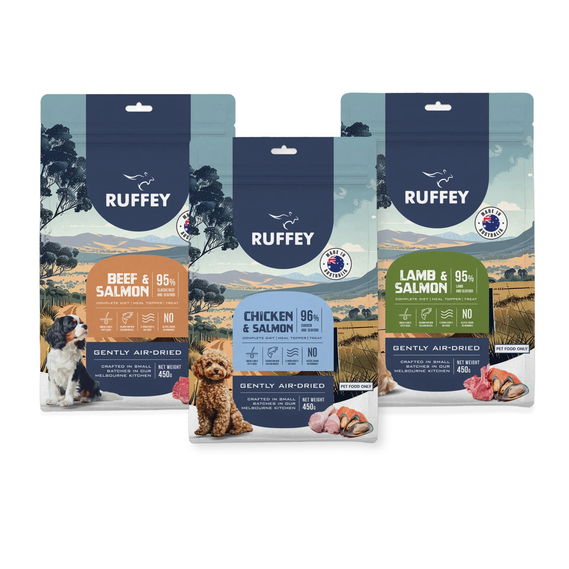 Ruffey The Original's Trio 450g - Beef, Chicken & Lamb