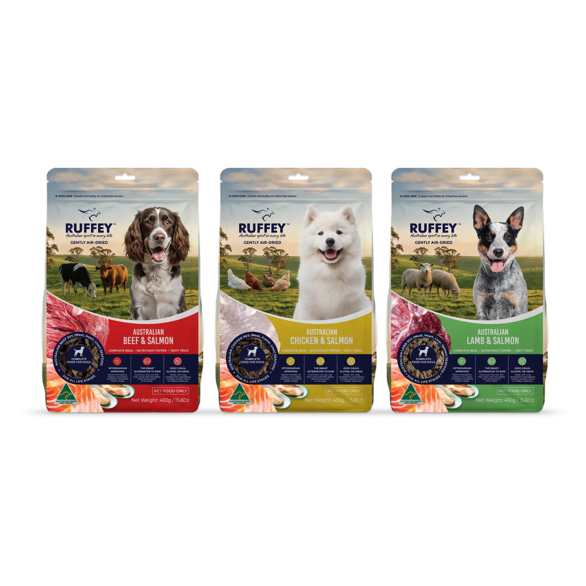 Ruffey The Original's Trio 450g - Beef, Chicken & Lamb