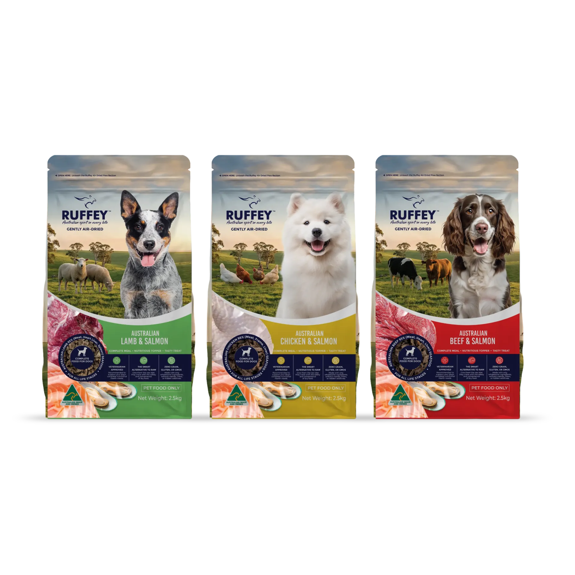 Ruffey The Original's Trio 2.5kg - Beef, Chicken & Lamb