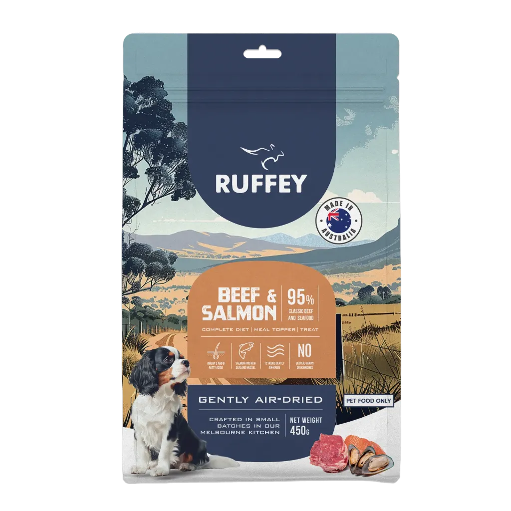 [RADB450U] Ruffey Air-Dried Dog Beef & Salmon 450g
