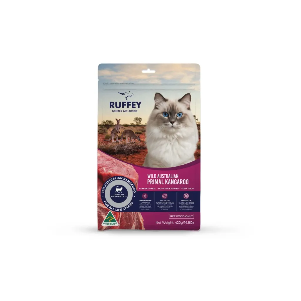 Ruffey Air Dried Cat Wild Australian Primal Kangaroo 420g